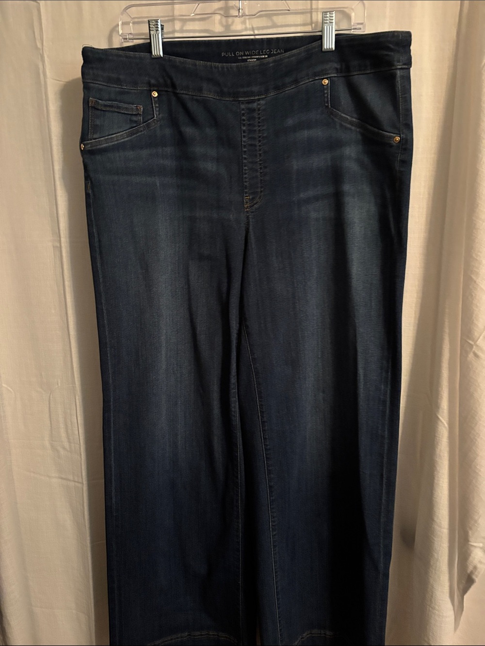 Chico's Dark Blue Pull-On Wide Leg Jeans - Picture 4 of 4